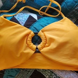 NWOT Bright orange Bikini tie top